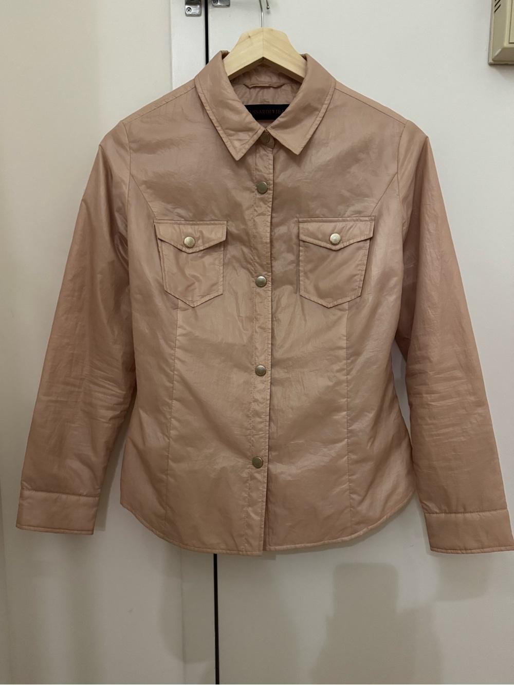 Trussardi Blush Pink Button-Front Utility Jacket - Picture 4 of 5